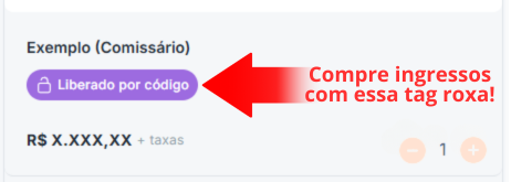 Compre ingresso com tag roxa ingresse