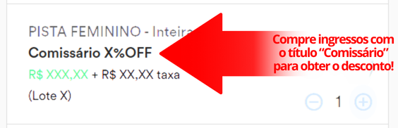 Ingresso comissário com desconto blueticket