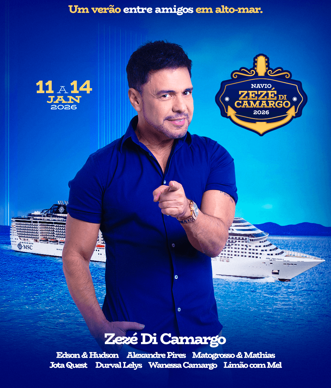 Navio do Zezé Di Camargo — um verão entre amigos em alto-mar