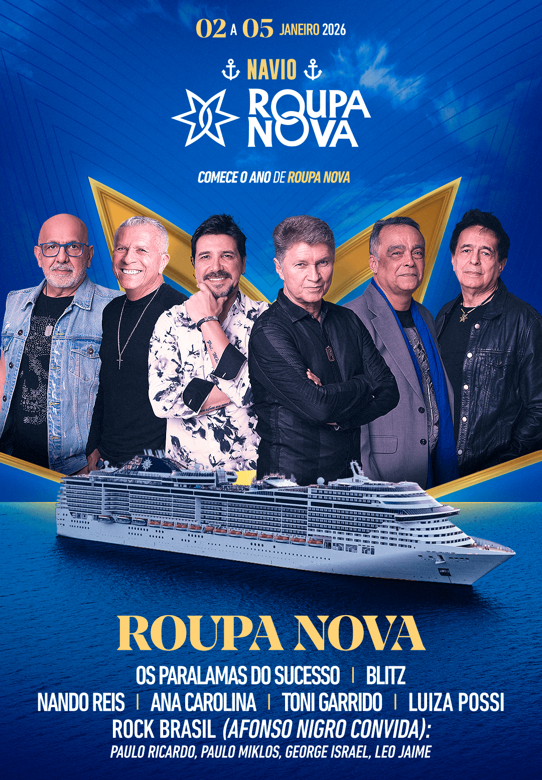 Navio Roupa Nova 2026 – Comece o Ano com Boa Música e Emoção em Alto-Mar