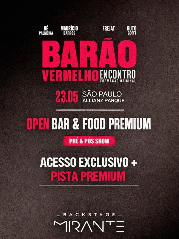 Backstage Mirante Barão Vermelho