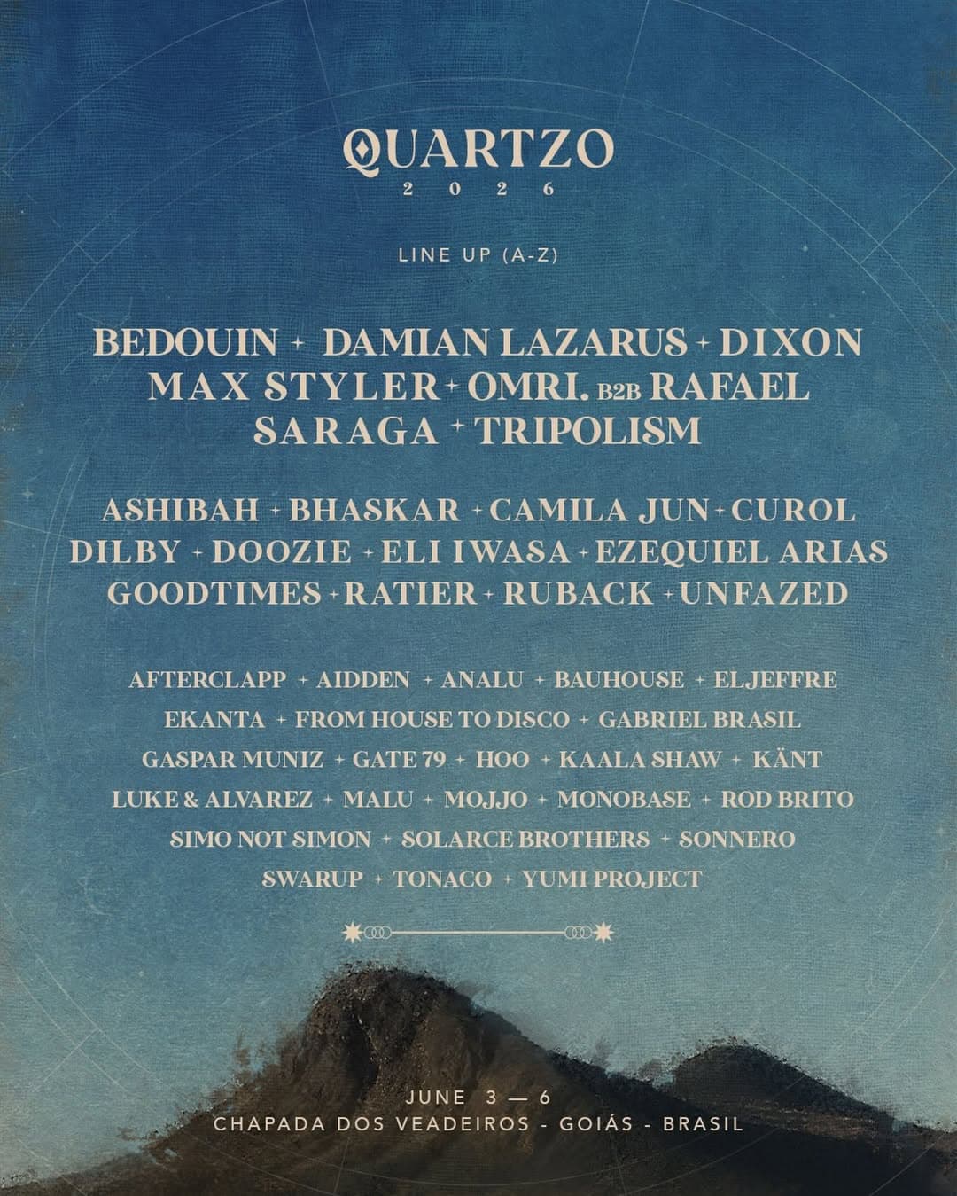 Sounds of Quartzo revela line-up completo para 2026 com Bedouin, Dixon e muito mais!
