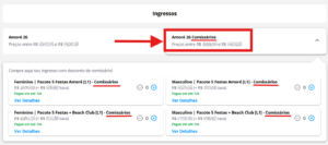 exemplo ingressos amore